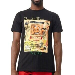 Bleecker and Mercer T-Shirt Men's Small Black The Street King Graphic Print Tee